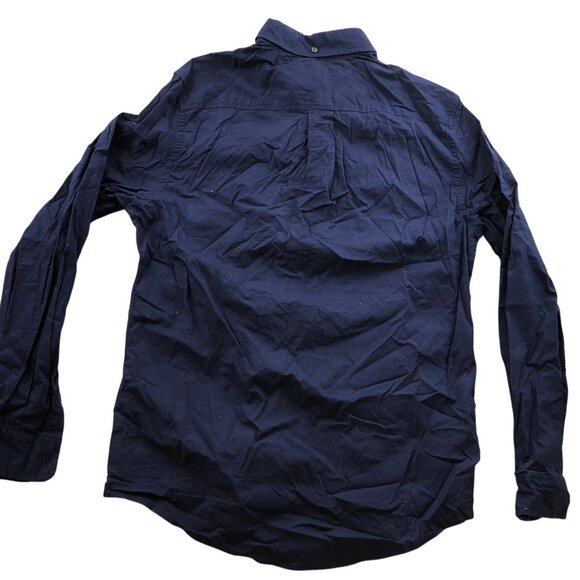 Tommy Hilfiger Men Shirt Small Long Sleeve Button Up Classic Casual Pockets Navy - Picture 2 of 12
